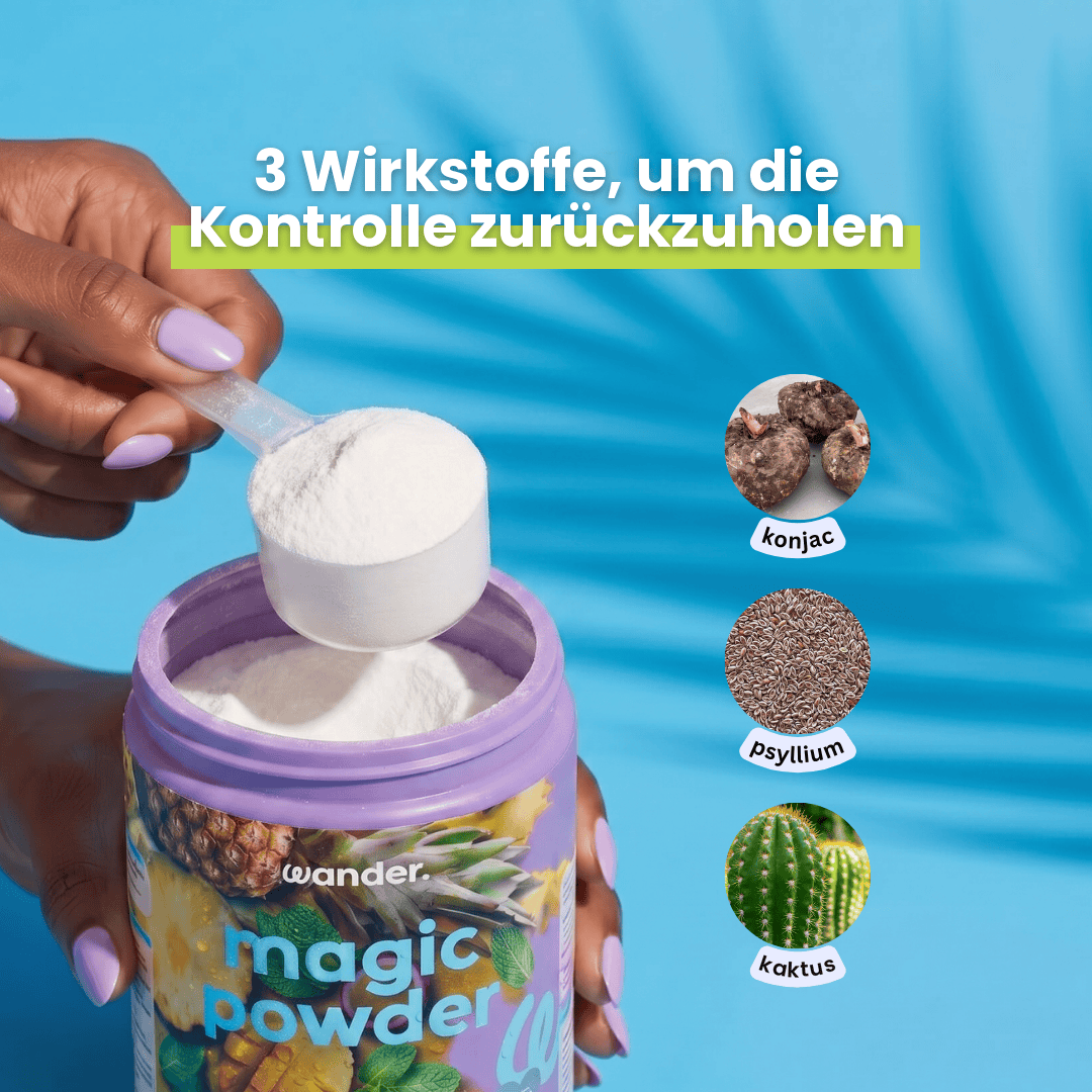 Magic Powder – 3 Wirkstoffe: Konjak, Psyllium, Kaktus